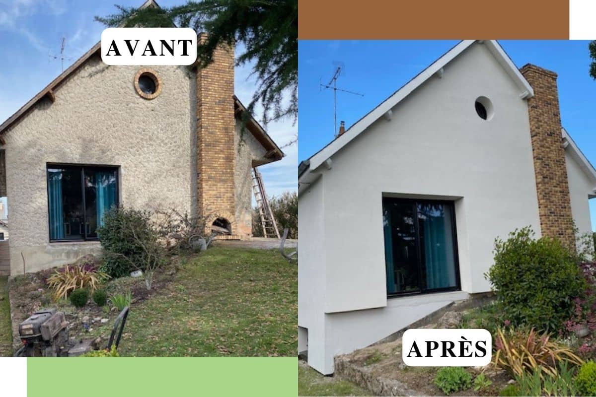 pms ravalement facade chapelle st mesmin avant apres