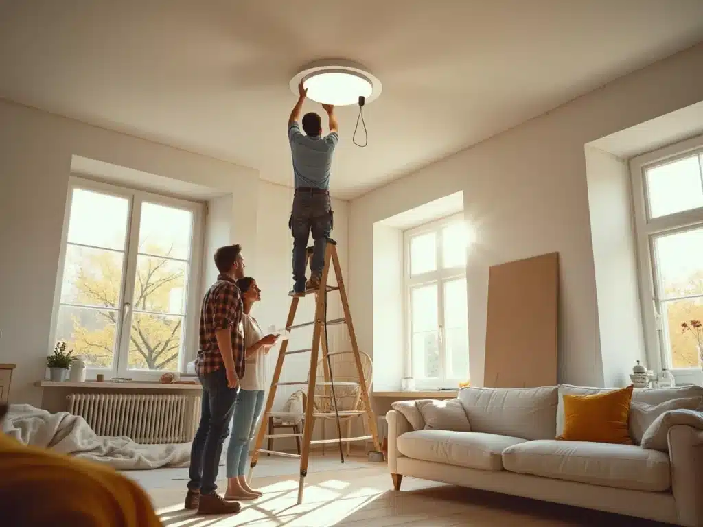 Photo plafonnier-led-renovation-economies-energie