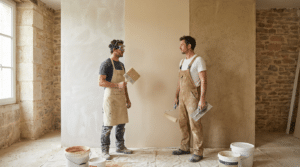 Photo badigeon-peinture-enduit-differences