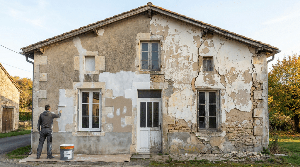 Peinture de façade fissurée : repeindre suffit-il vraiment ?